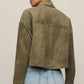 Z Supply All Day Cropped Suede Jacket- Monstera