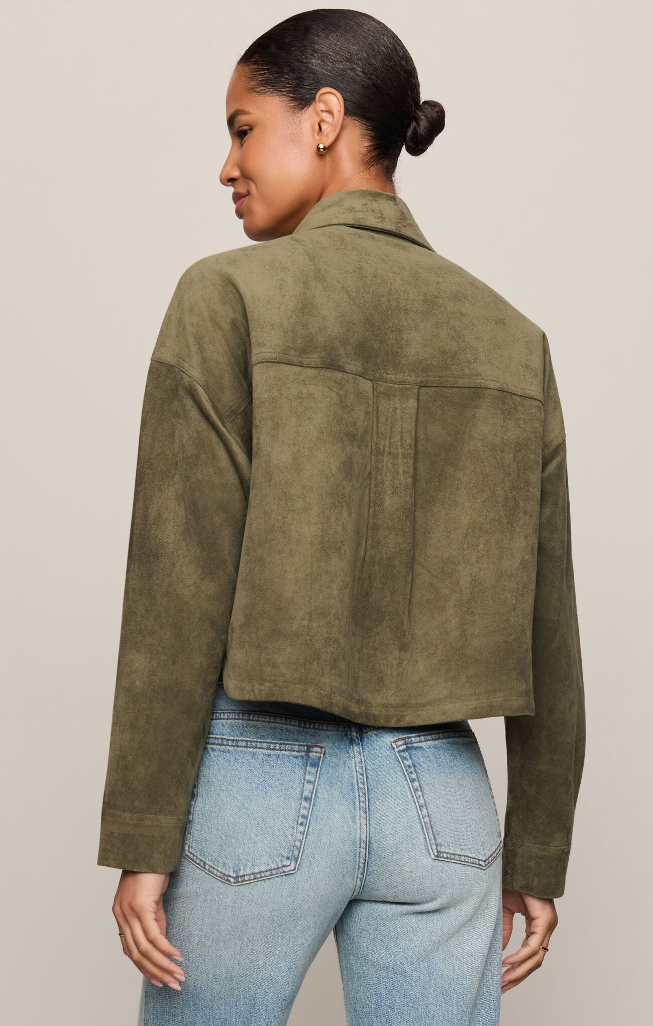 Z Supply All Day Cropped Suede Jacket- Monstera