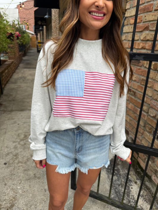 Mock American Flag Sweatshirt