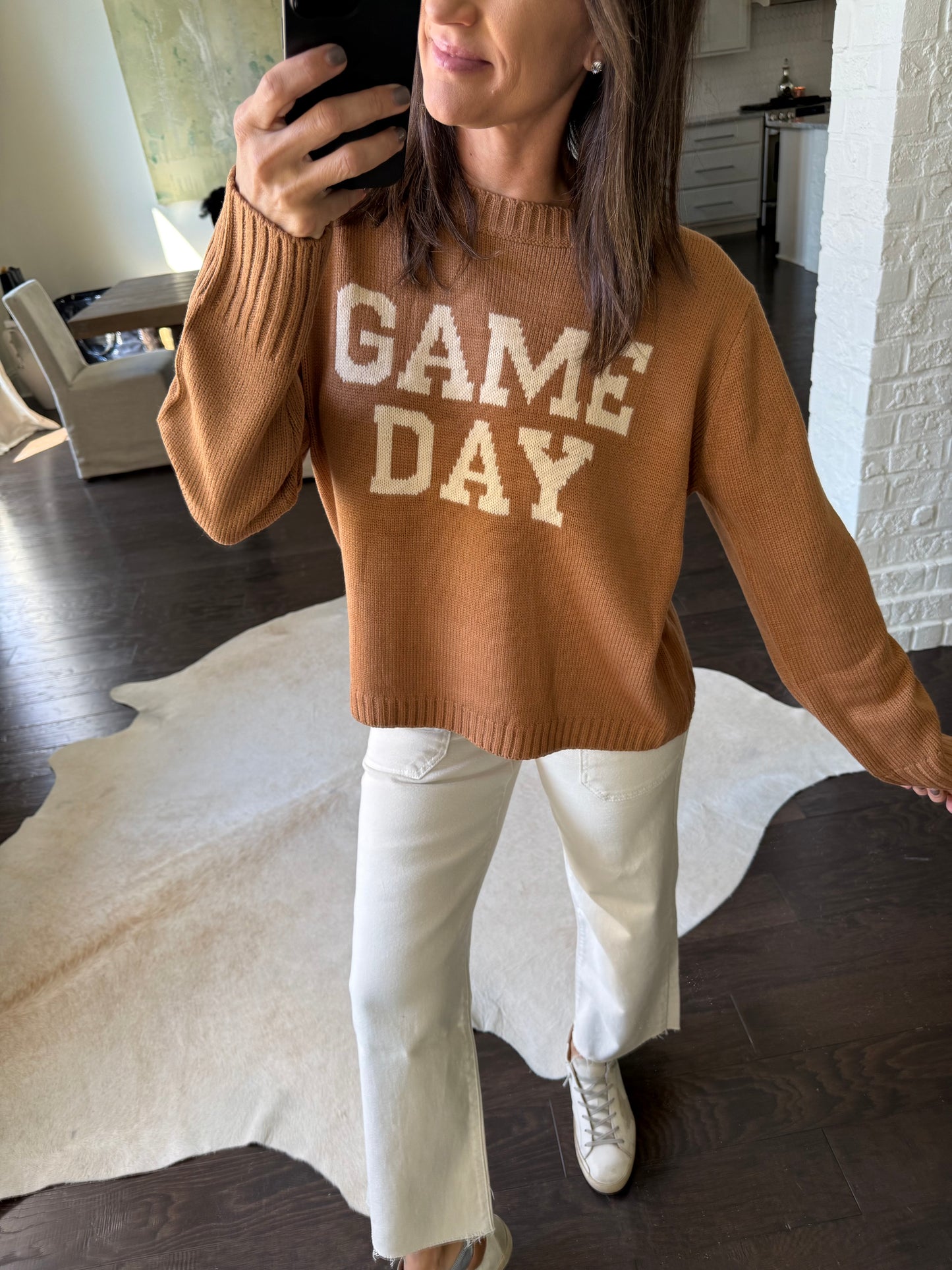 Match Game Day Sweater- Brown