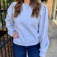 Presley Puff Sleeve Sweatshirt- Heather Gray