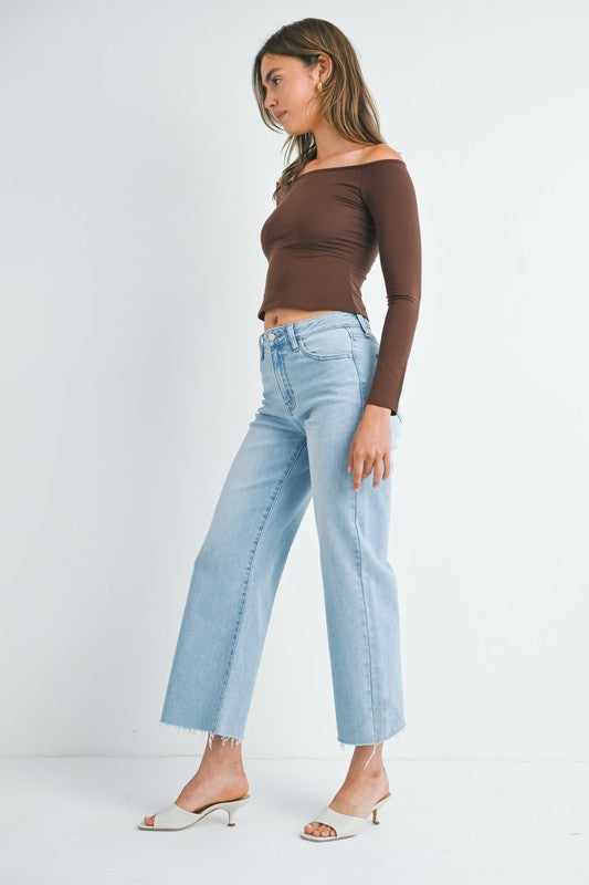 Blakely Slim Wide Leg Denim- Lt. Denim