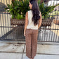 Nights in Capri Pants- Brown Multi