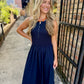 Henley Maxi Dress- Navy