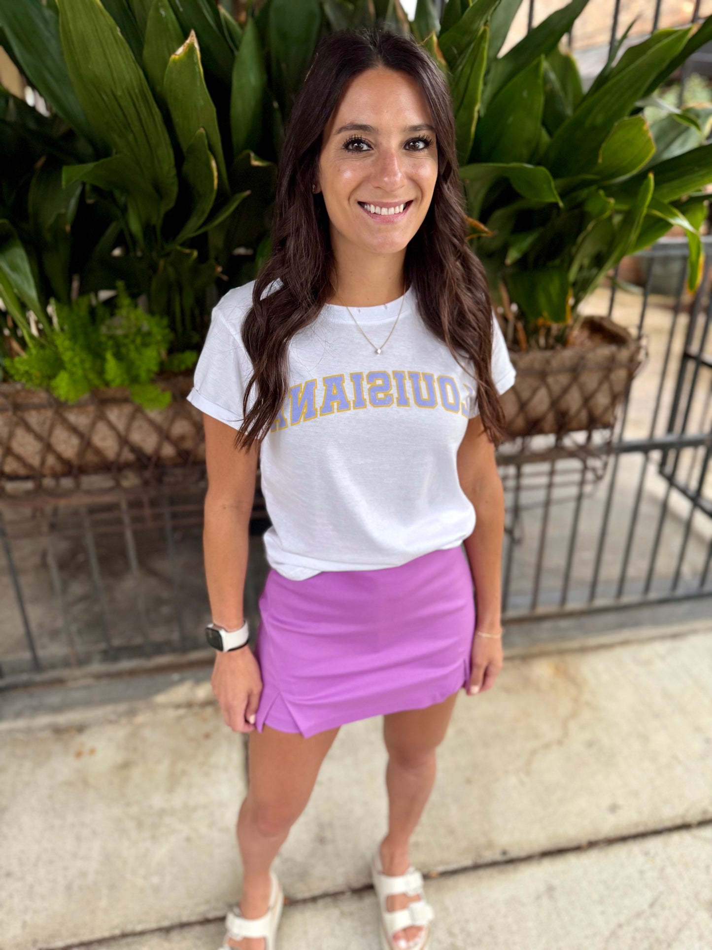 Louisiana Backwards Graphic Tee- White