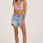 Boxy Denim Shorts- Med Blue