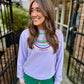 Mardi Gras Bead Sweatshirt- Lavender