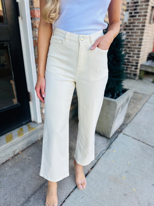 Avalon Denim Pants- Ivory