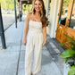 Past Midnight Tube Jumpsuit- Cream