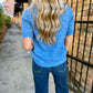 Alexi SS Sweater Top- Blue