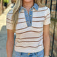 Shyla Striped Collar Top
