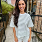 Davis Striped Shorts- Sage
