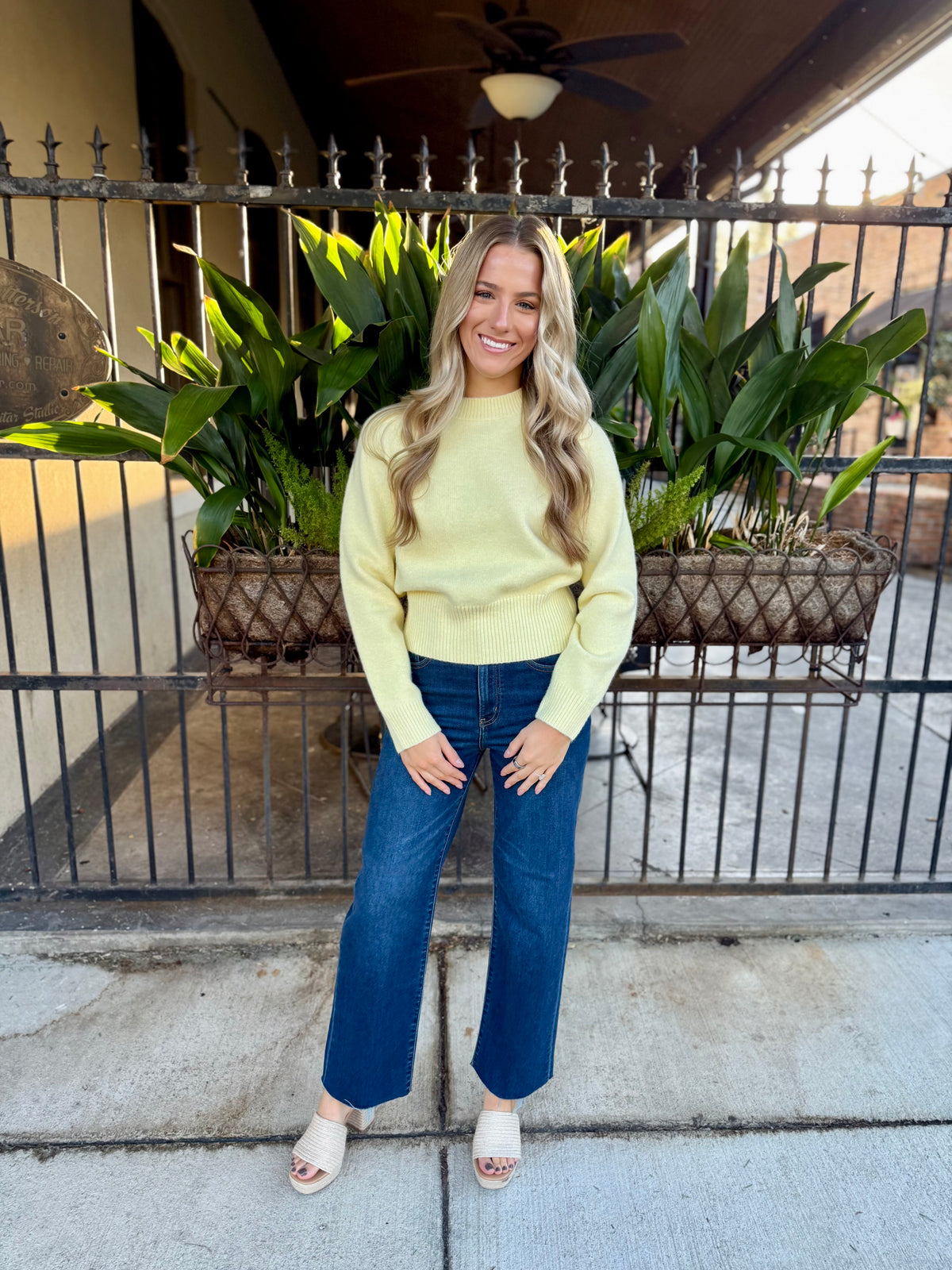 Raya Ribbed Crop Sweater- Yellow