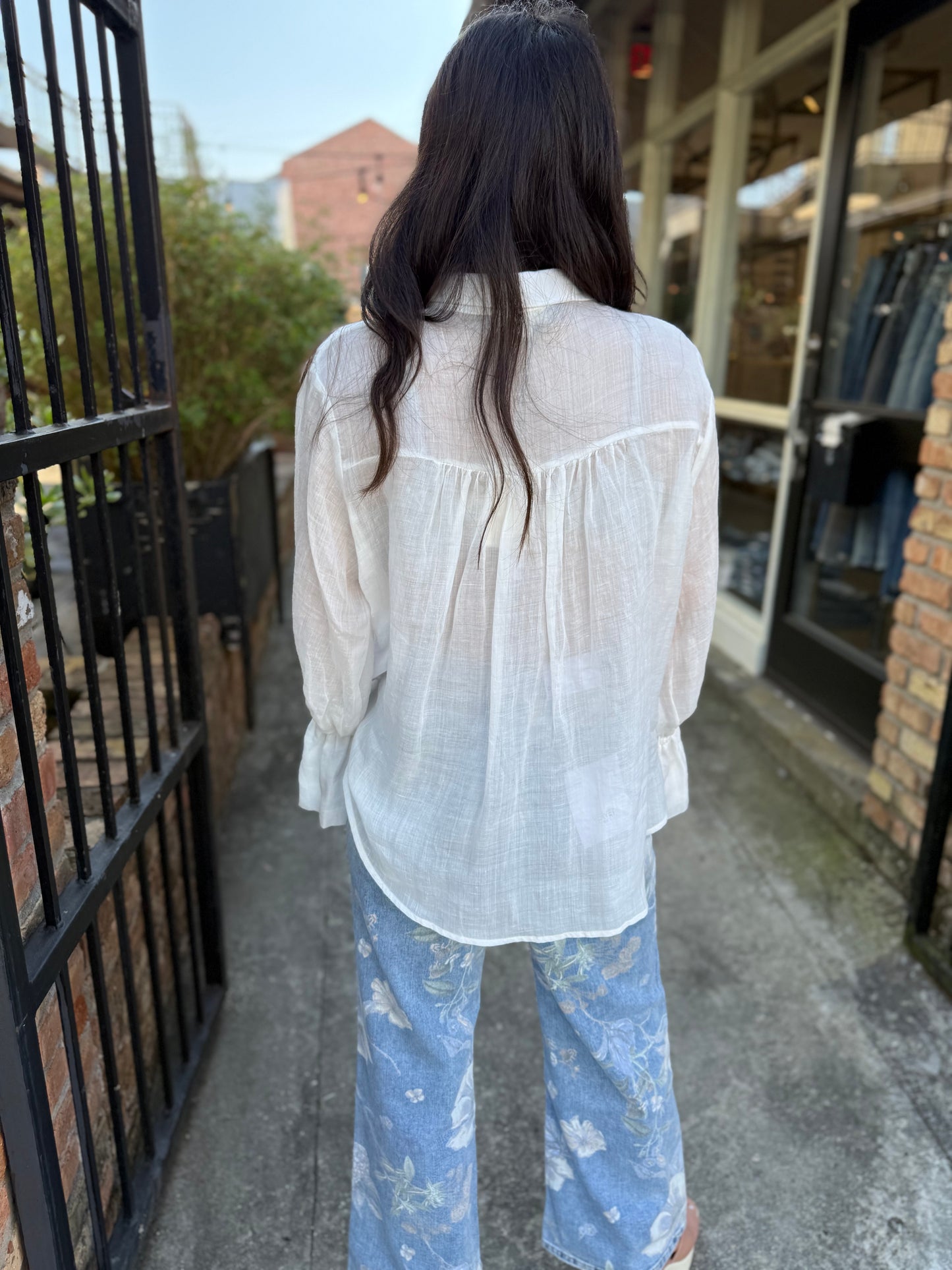Vista Button Down Top- White