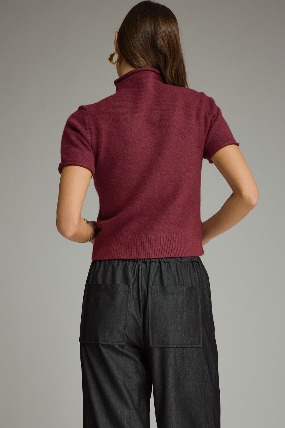 Brandon Sweater Top- Merlot