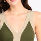 Analise Colorblock Maxi Dress- Olive