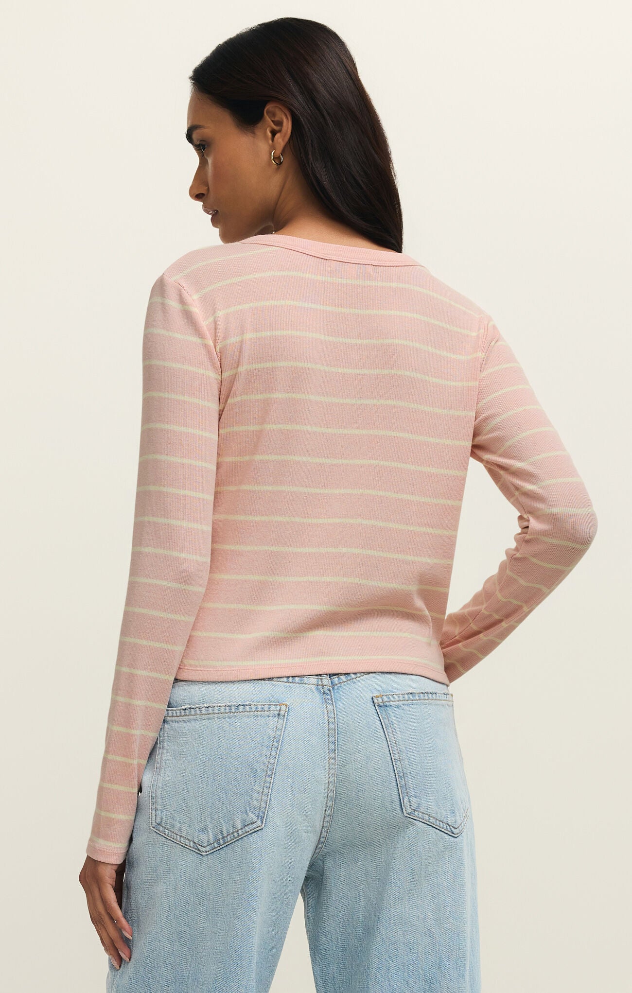Z Supply Ferris Henley Striped Top- Pink