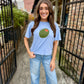 Olive You Cropped Tee- Blue