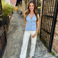 Sandy Halter Vest- Light Blue