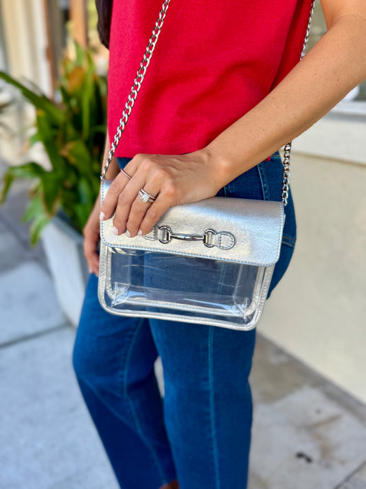 Travis Clear Stadium Bag- Silver