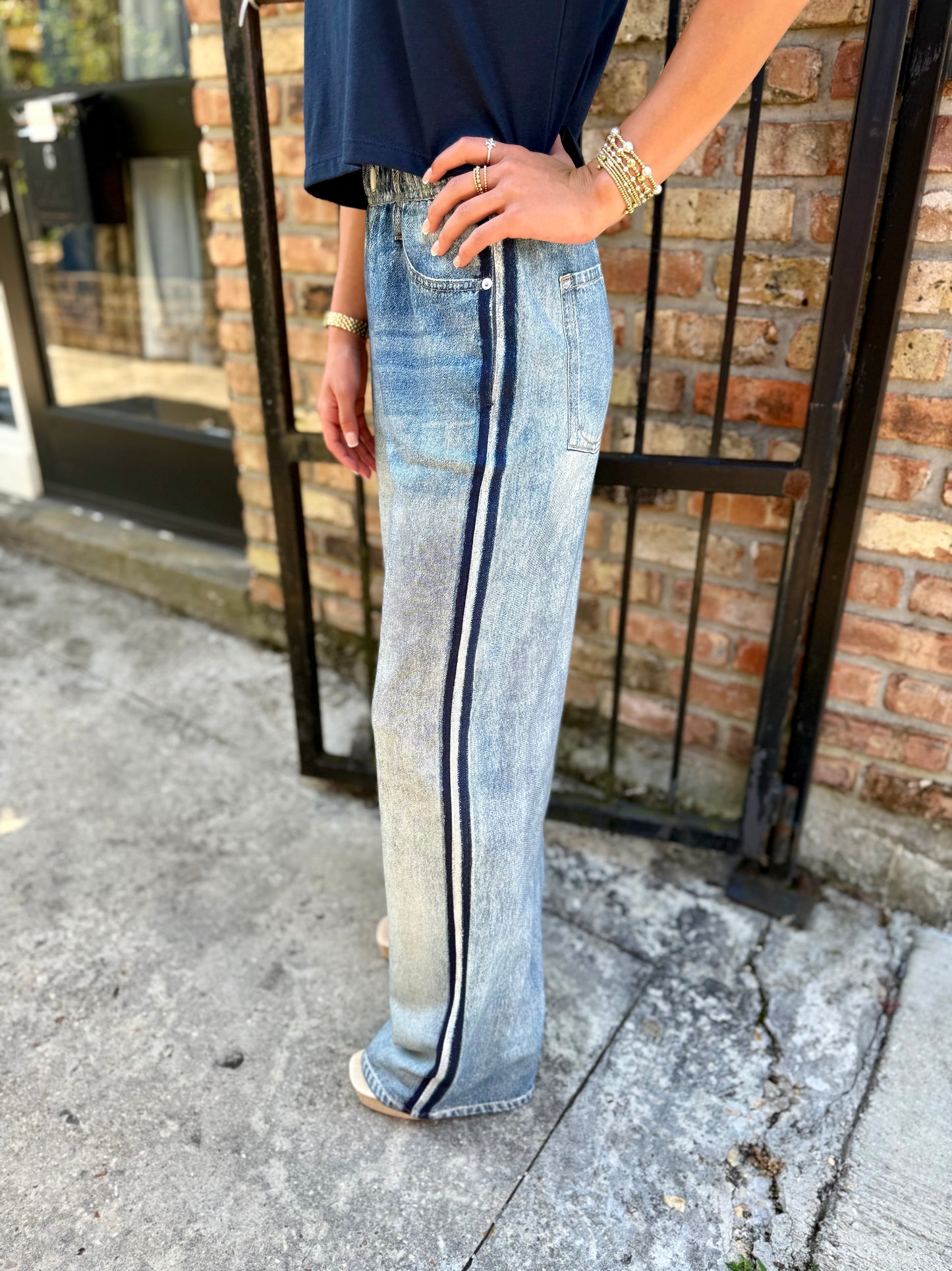 Jojo Denim Track Sweatpants