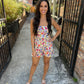 Kelly Garden Strapless Belted Romper