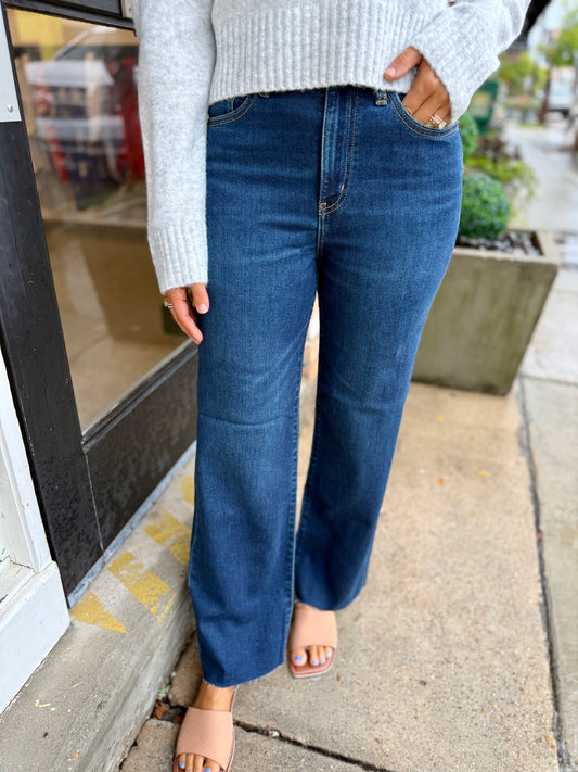 Pleaser High Rise Wide Ankle Denim- Magic Hour