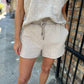 Georgia Textured Shorts- Taupe