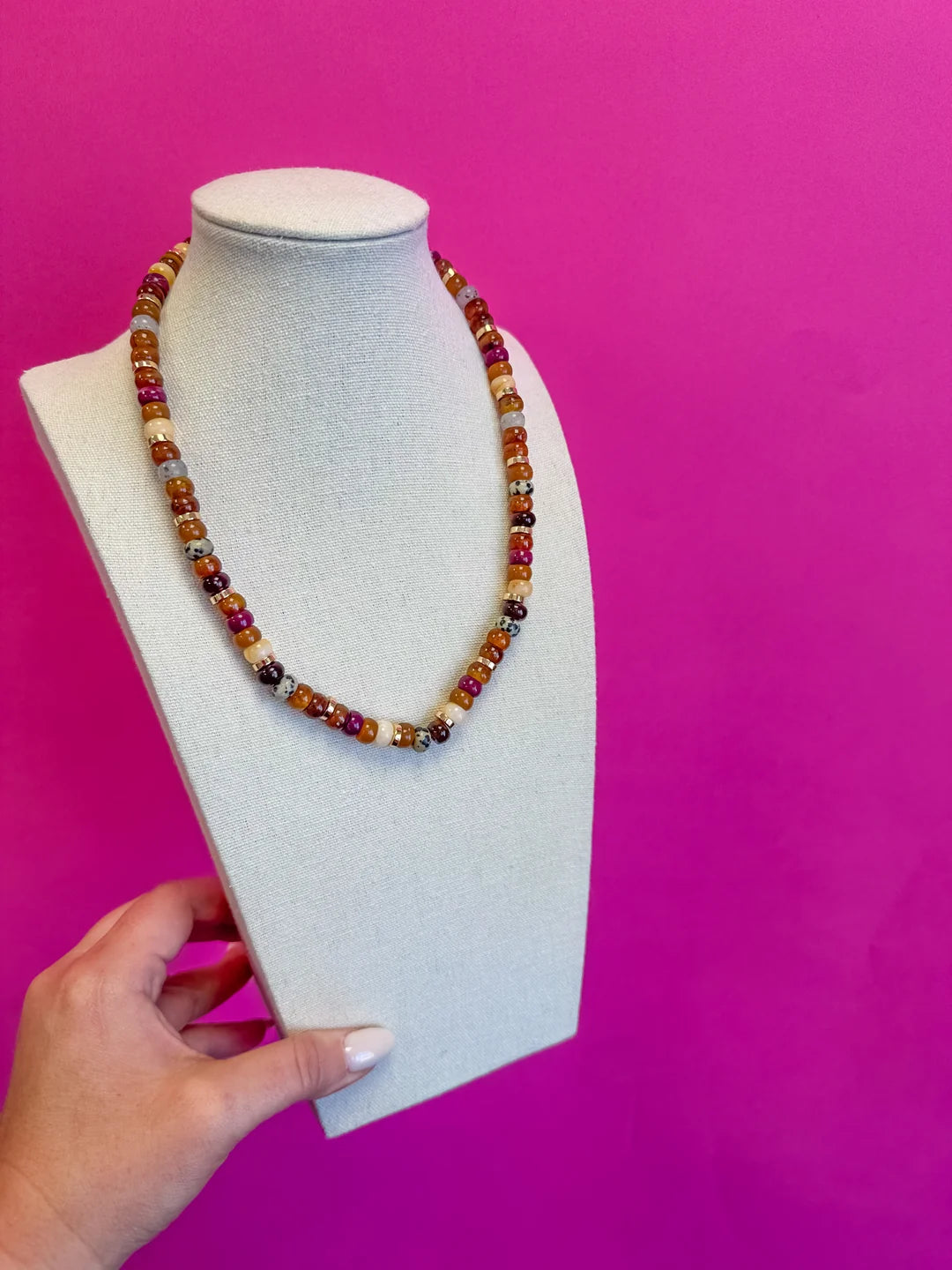 Mix Bead Necklace - Brown