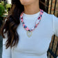 Scarf Necklace- Geo/Pearl Heart