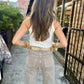 Remi Ribbed Scoop Tank- White