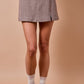 Houndstooth Plaid Mini Skort- Brown/Blue