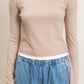 Layer Effect LS Knit Top- Taupe