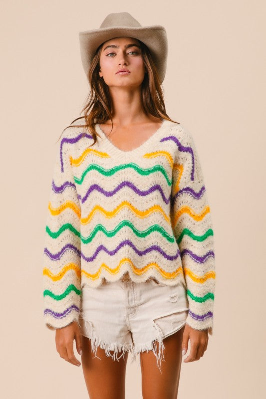 Selma Wavy Stripe MG Sweater