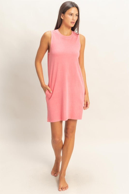 Peter Sleeveless Pocket Dress- Taffy Pink