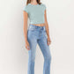 Striving (Bella) HR Cropped Flare Denim- Lt Blue