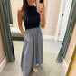 Hunter Maxi Mock Neck- Navy/White Stripe