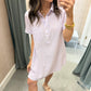 Day Striped Shirt Dress- Lavender