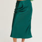 Cara Satin Maxi Skirt- Dark Green