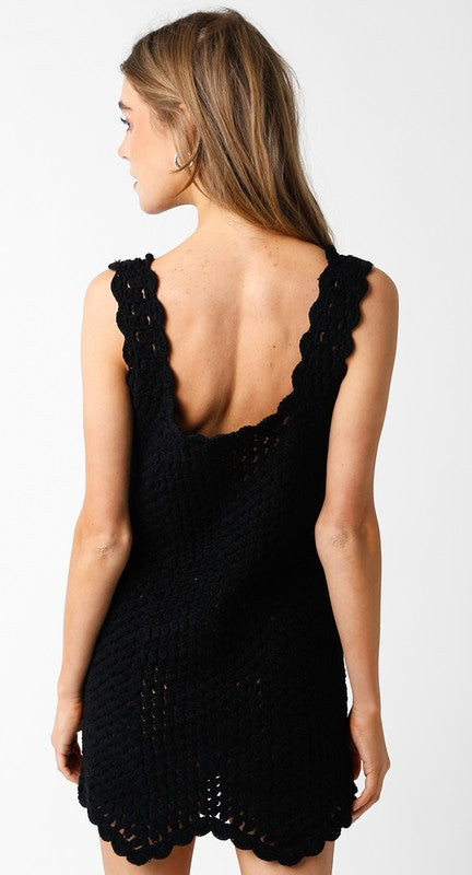 Ivy Crochet Cover-Up- Black