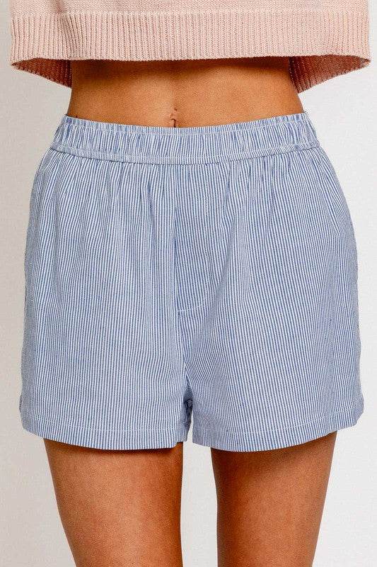 Pinstripe Shorts- Blue/White