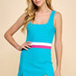 Hayden Ribbed Athletic Dress- Blue