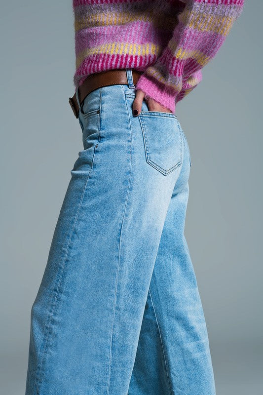 Raven Mom Wide Leg Denim- Light Wash