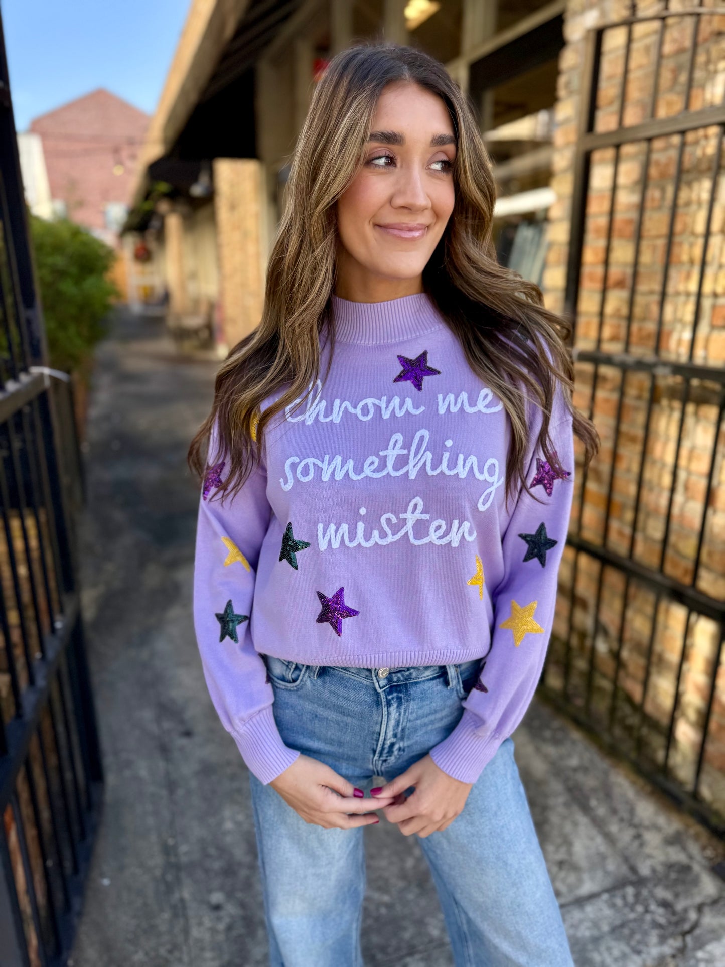 Throw Me Something Mock Neck Sweater