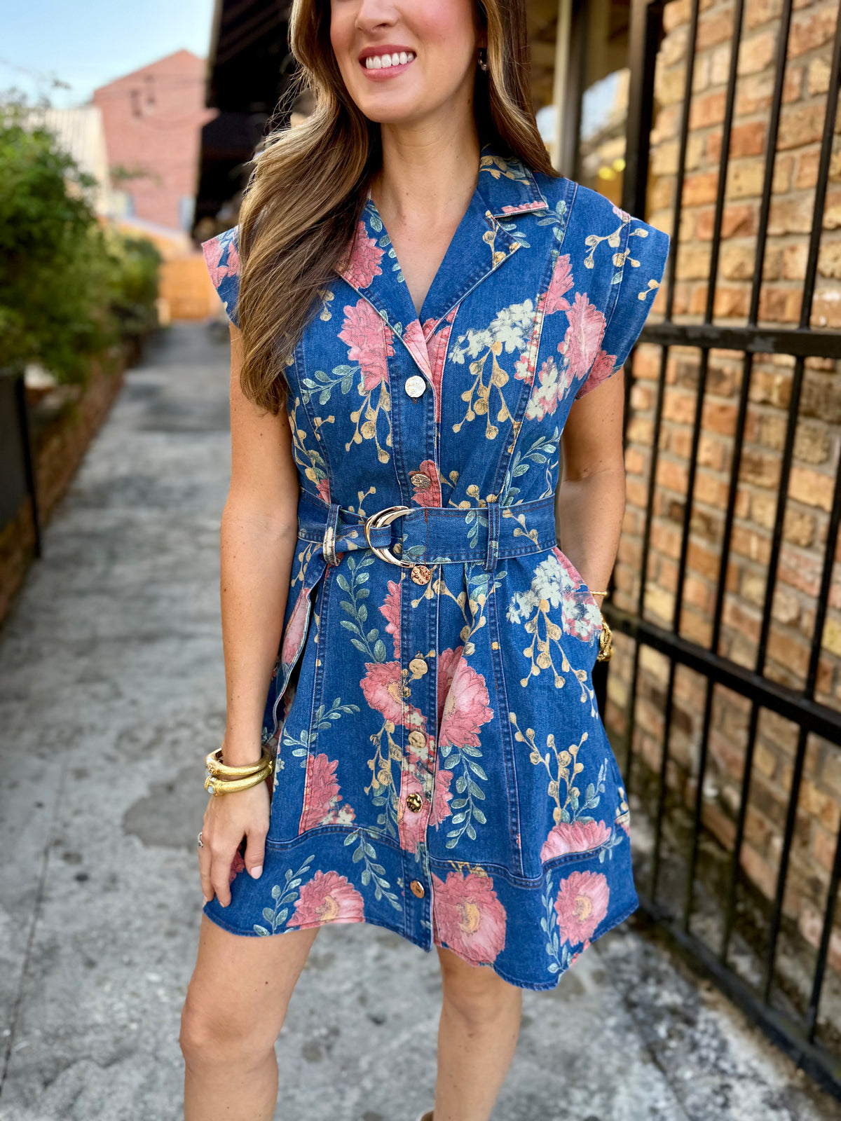 Meadow Floral Denim Dress