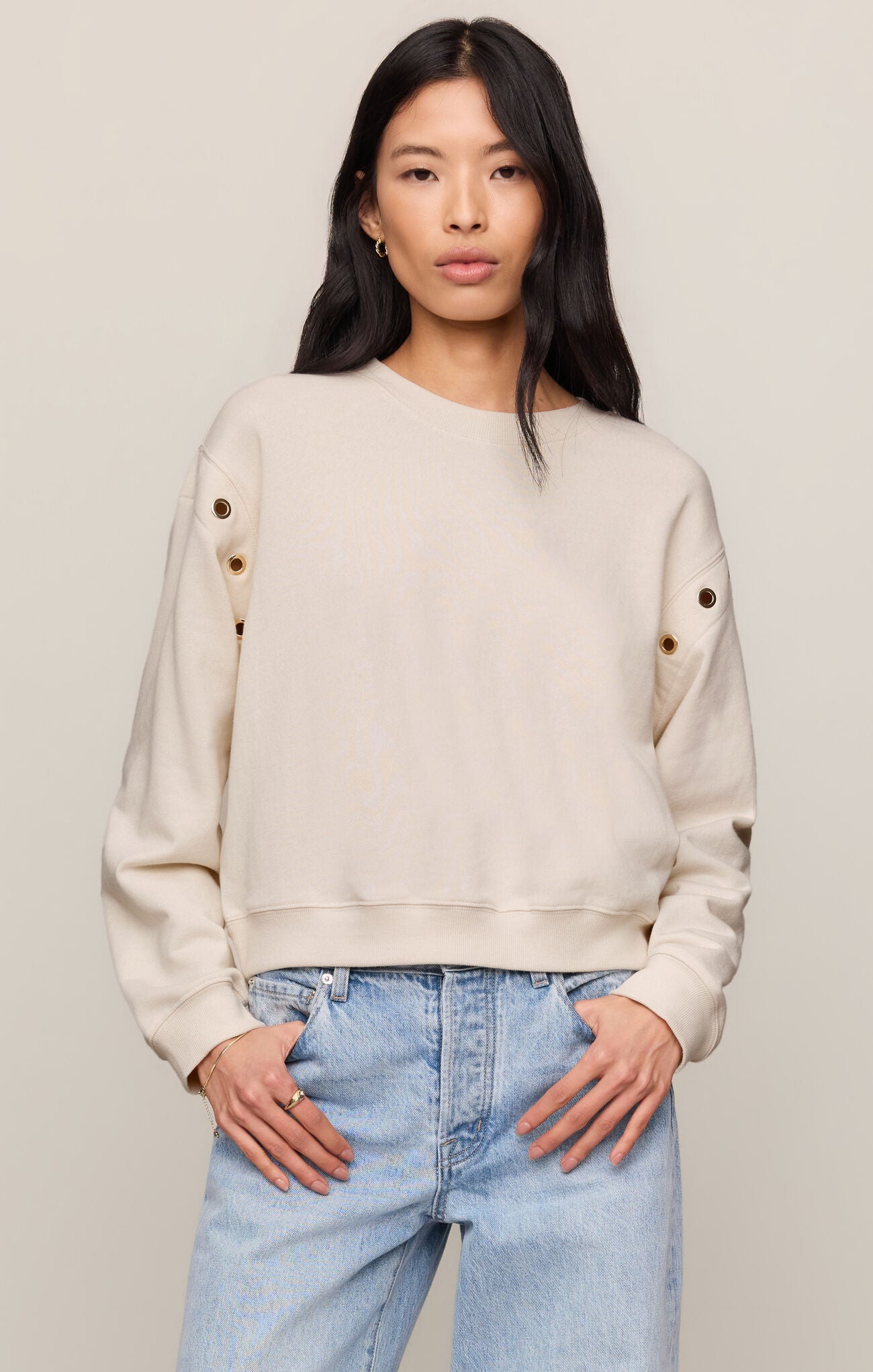 Z Supply Axel Grommet Sweatshirt- Sandstone