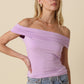 Leslie Off Shoulder Top- Lavender