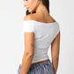 Leslie Off Shoulder Top- White