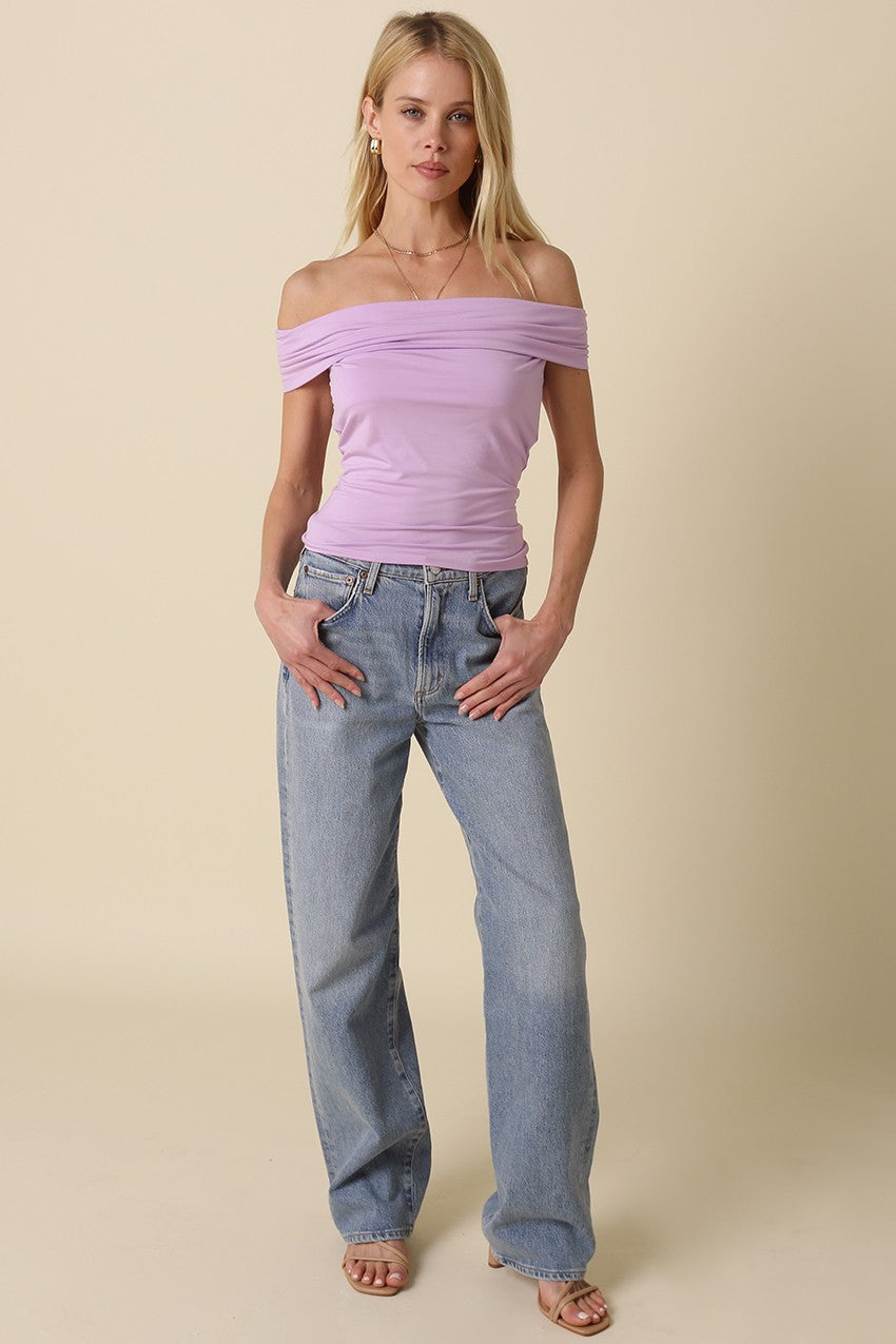 Leslie Off Shoulder Top- Lavender