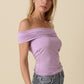 Leslie Off Shoulder Top- Lavender